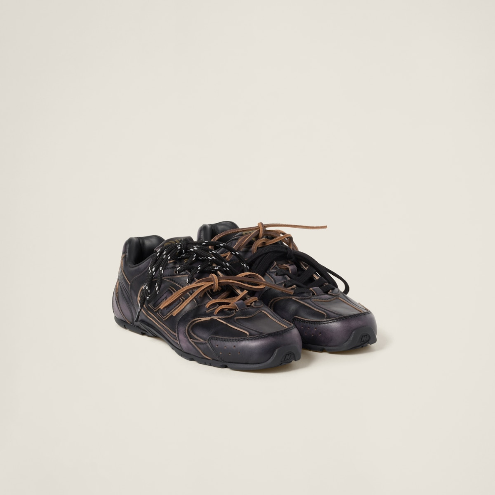NB (WMNS) x Miu Miu 530 SL Black Leather Sneakers