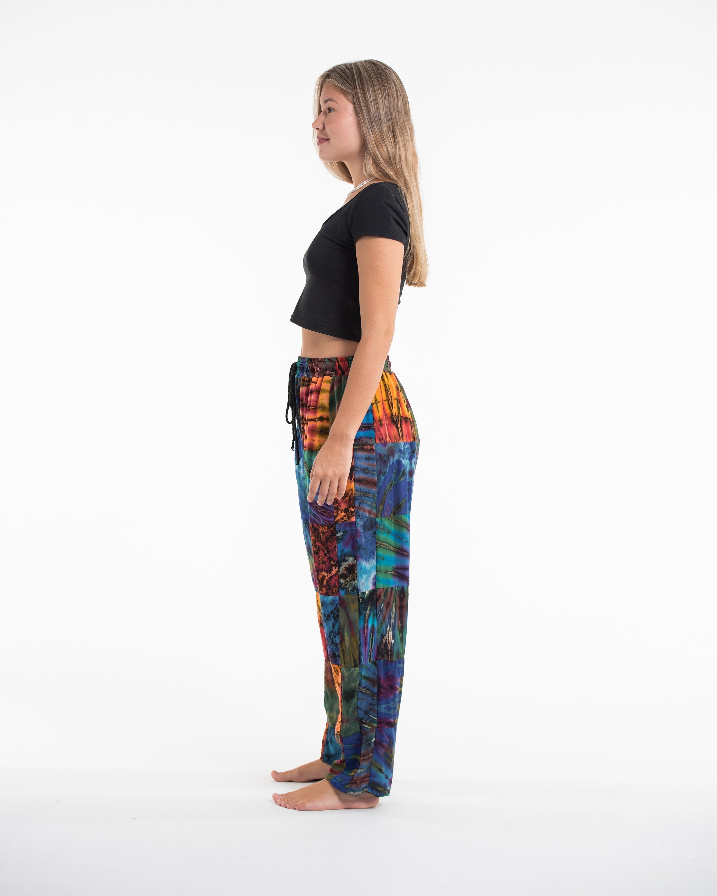 Women's Tie dye Patchwork Harem Pants in Autumn