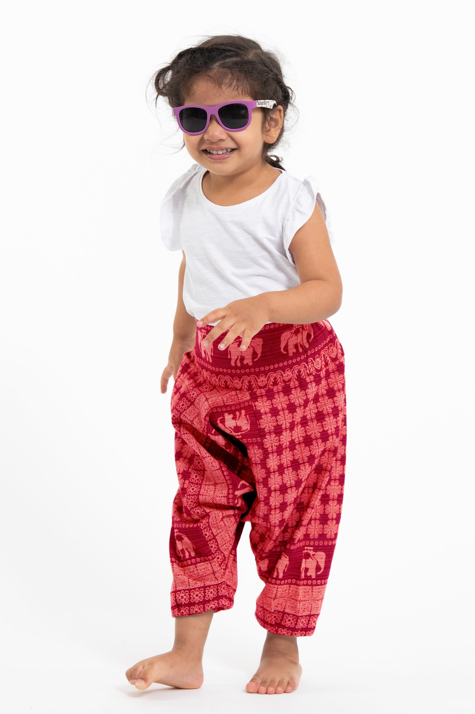Hill Tribe Elephant Kids Elephant Pants in Red