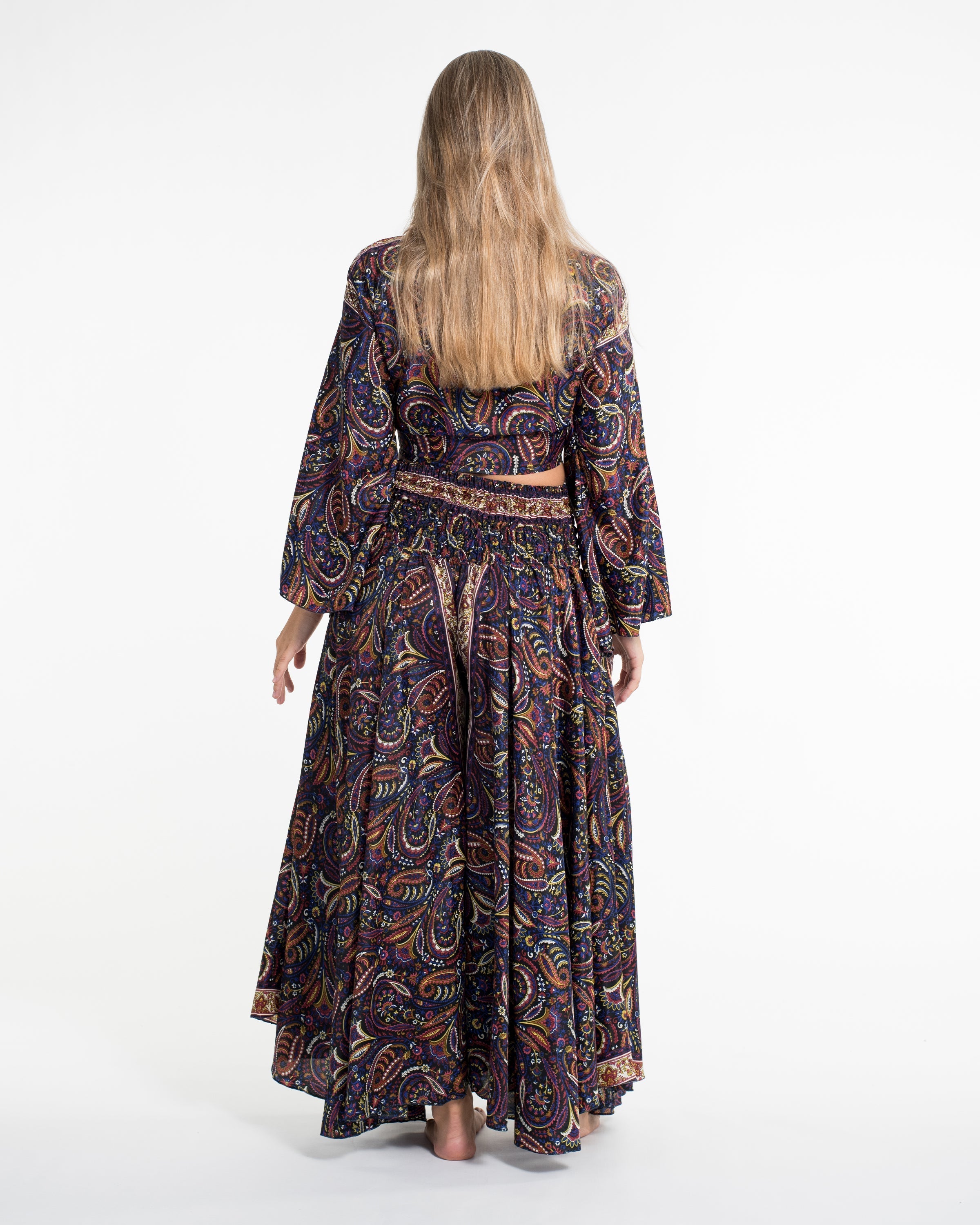 Stellar Paisley Tie Top and Palazzo Pants in Navy