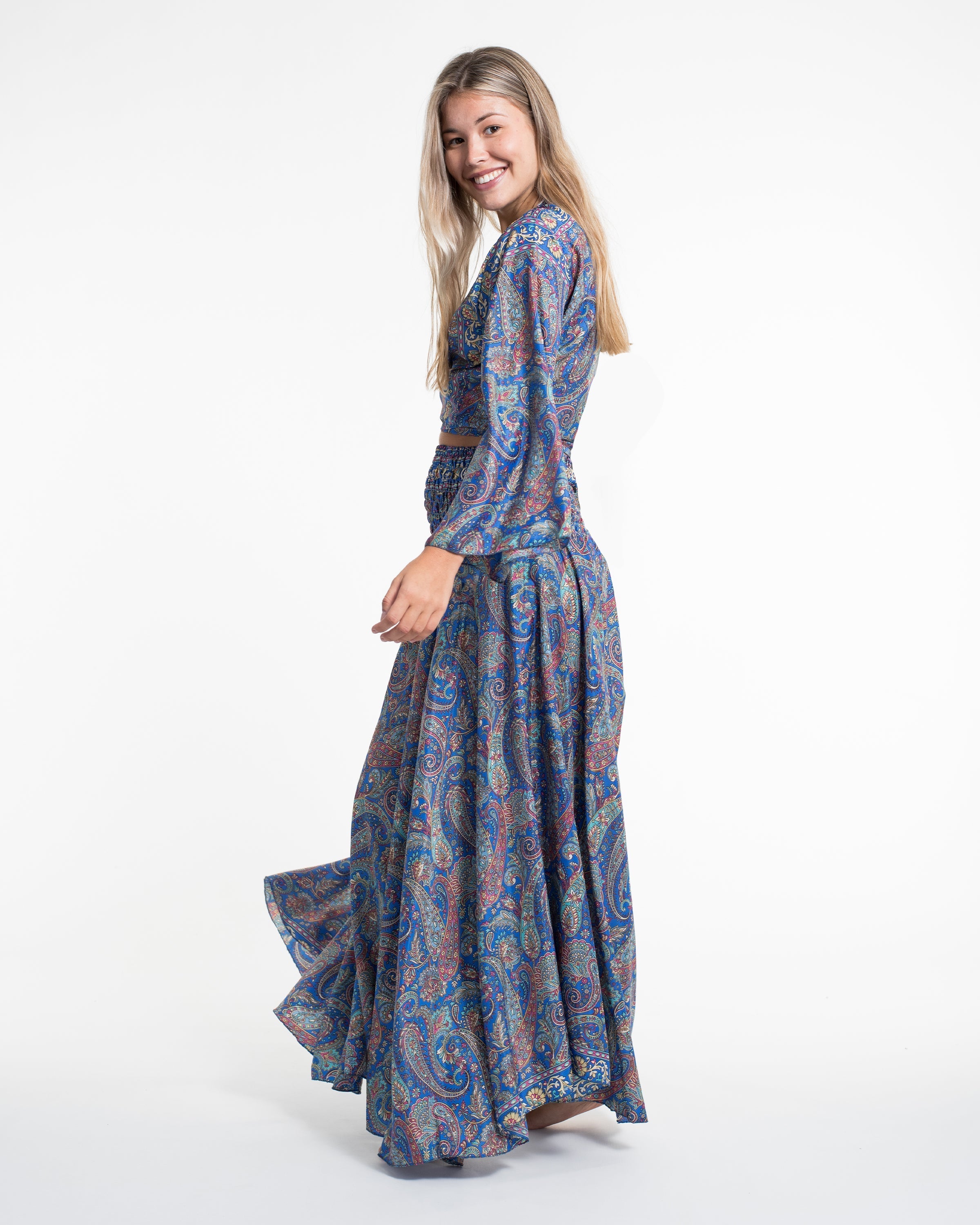Twilight Paisley Tie Top and Palazzo Pants in Blue
