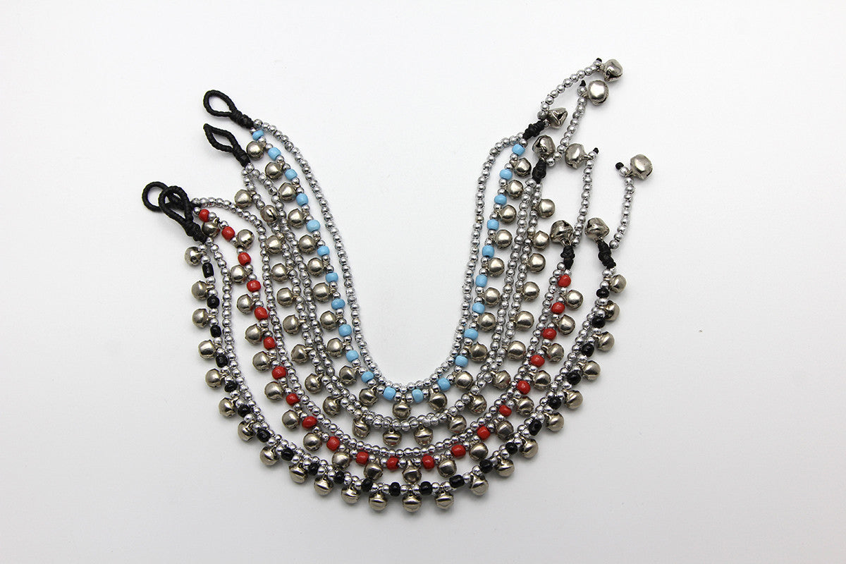 Hand Made Fair Trade Anklet Double Strand Silver Beads
