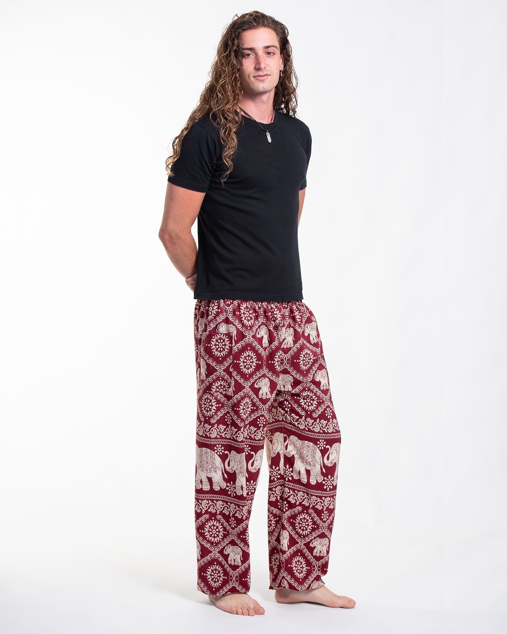 Unisex Diamond Elephant Lounge Set in Red