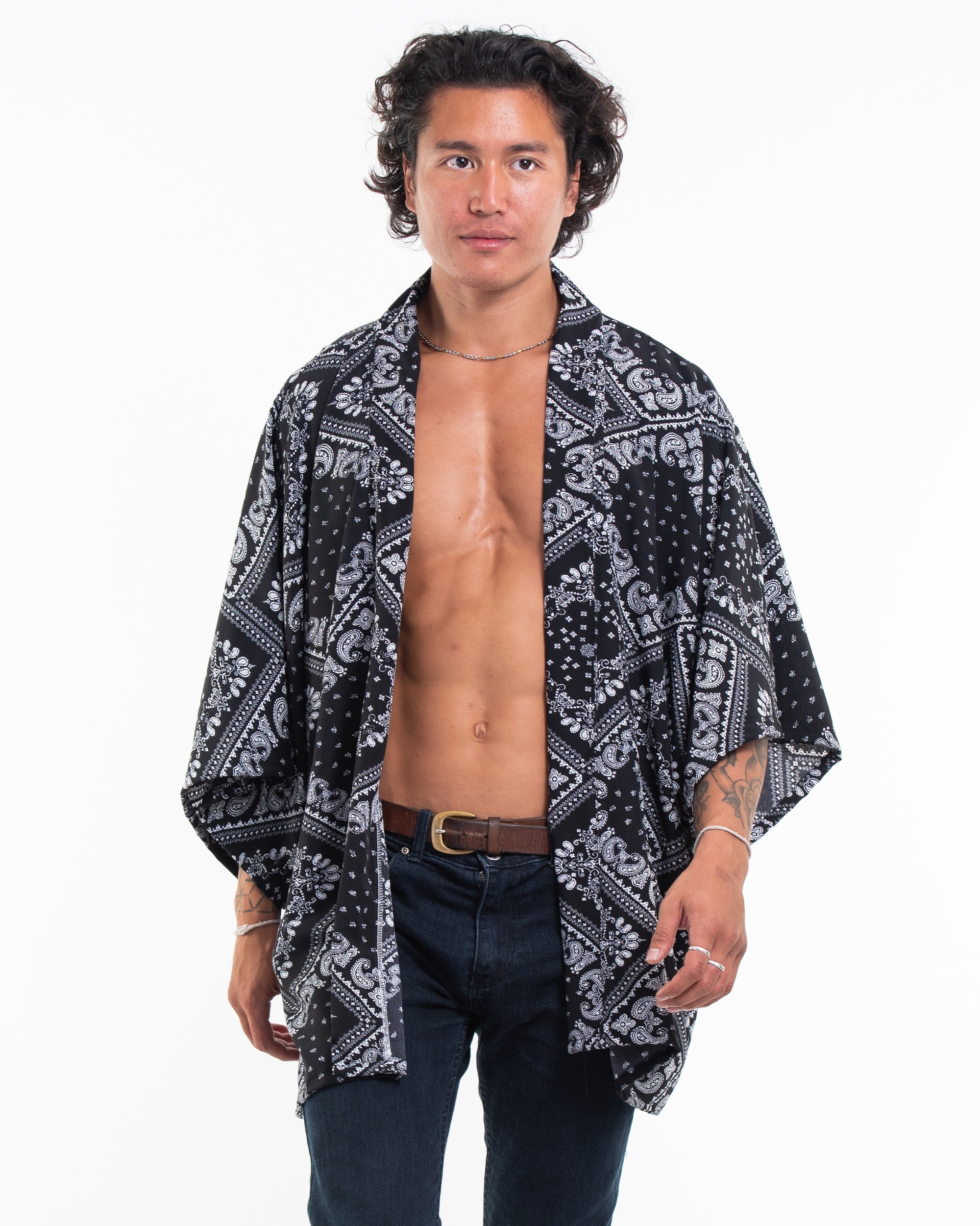 Unisex Patchwork Paisley Lounge Set in Black