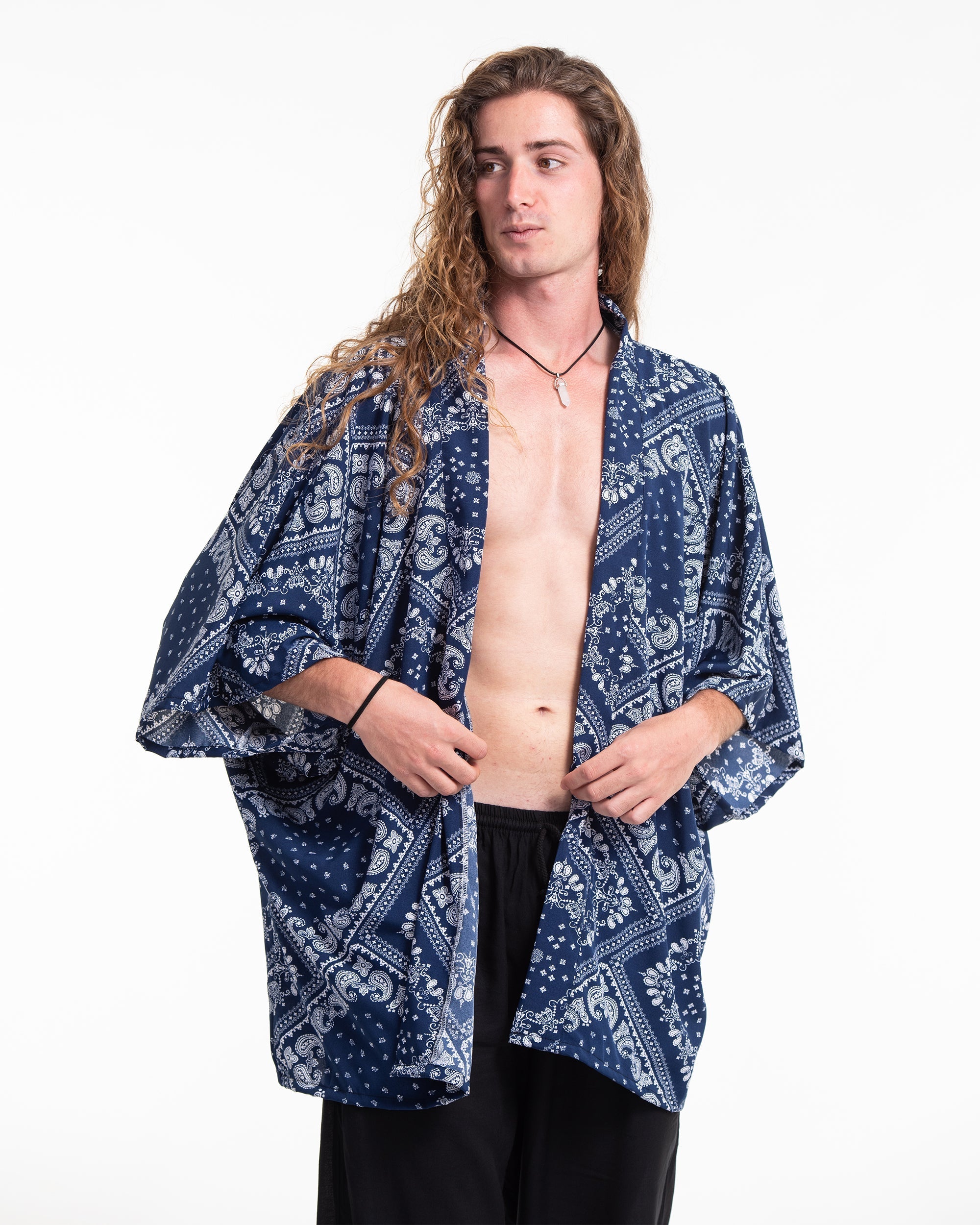Unisex Patchwork Paisley Lounge Set in Navy