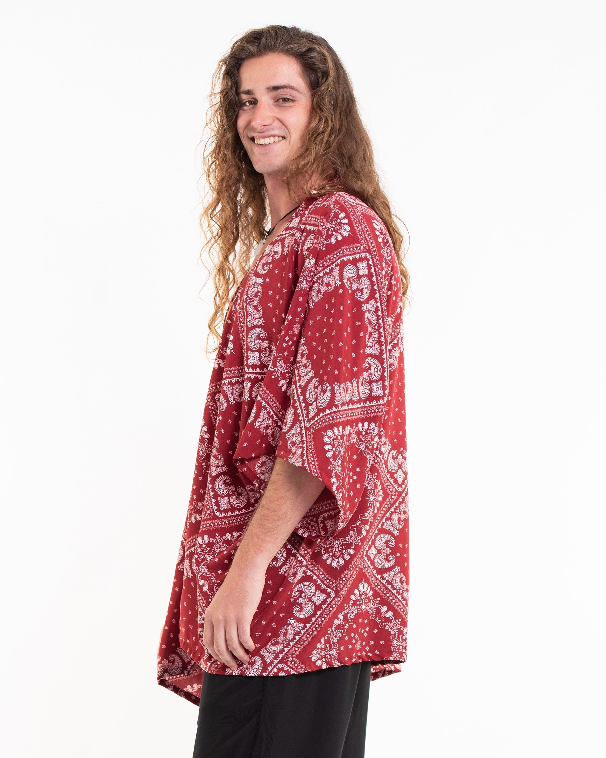 Unisex Patchwork Paisley Lounge Set in Red