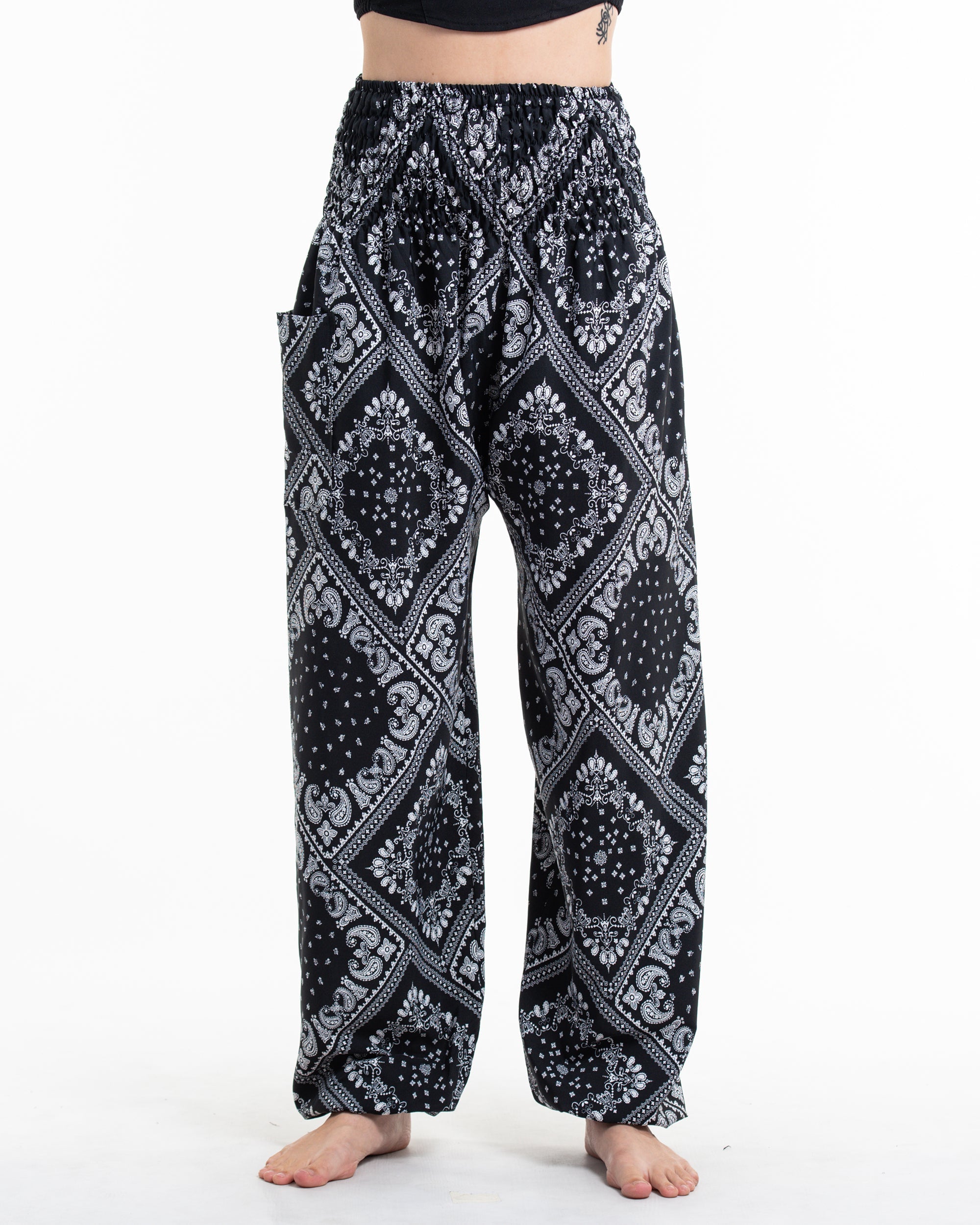 Unisex Patchwork Paisley Lounge Set in Black
