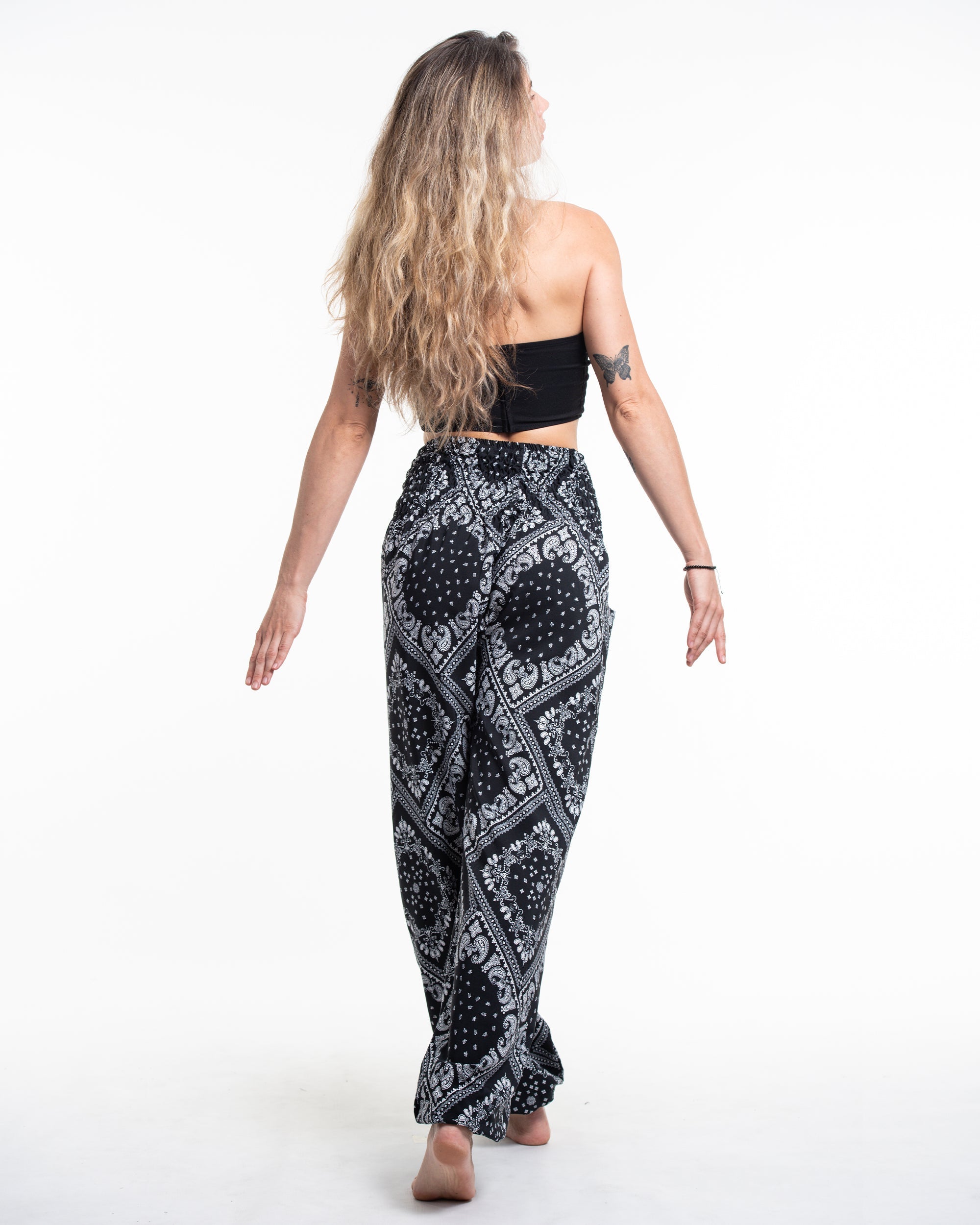 Unisex Patchwork Paisley Lounge Set in Black