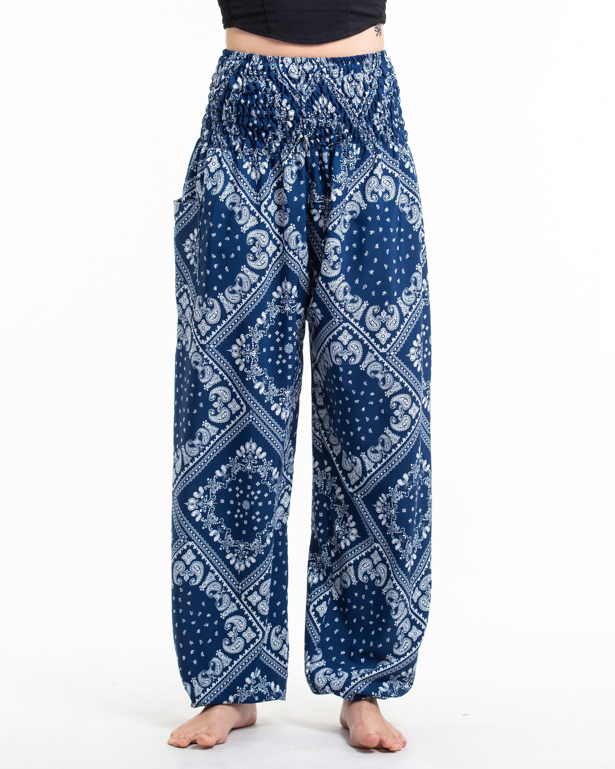 Unisex Patchwork Paisley Lounge Set in Navy