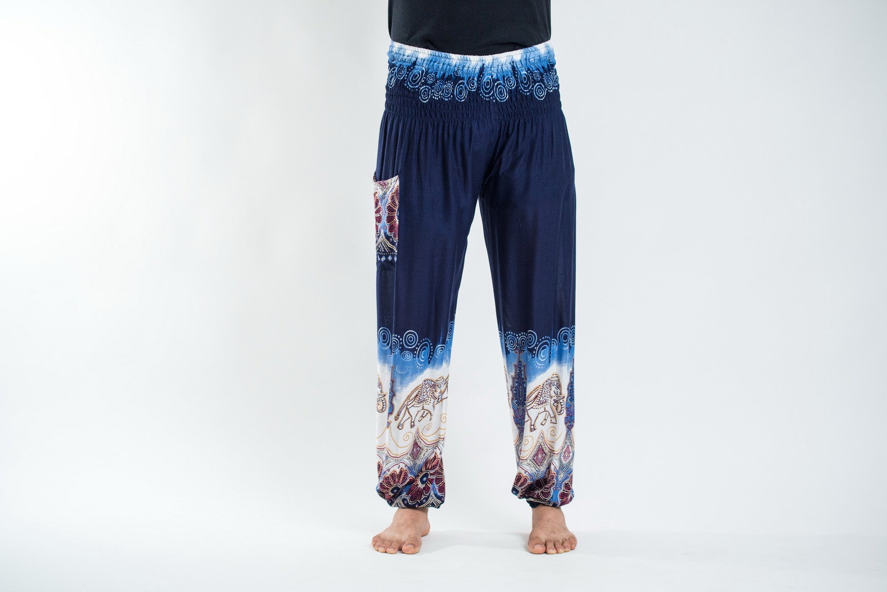 Solid Top Elephant Men's Elephant Pants in Blue
