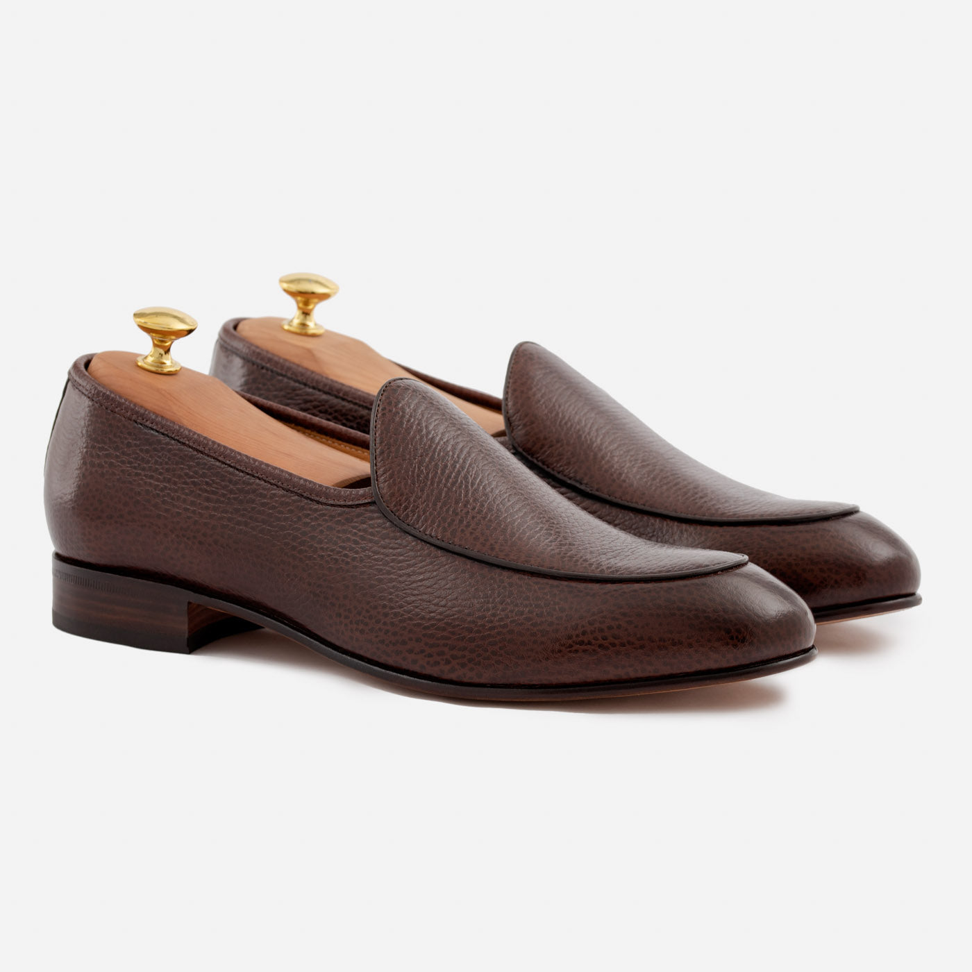 Vincent Belgian Loafers - Pebbled Leather - Men's