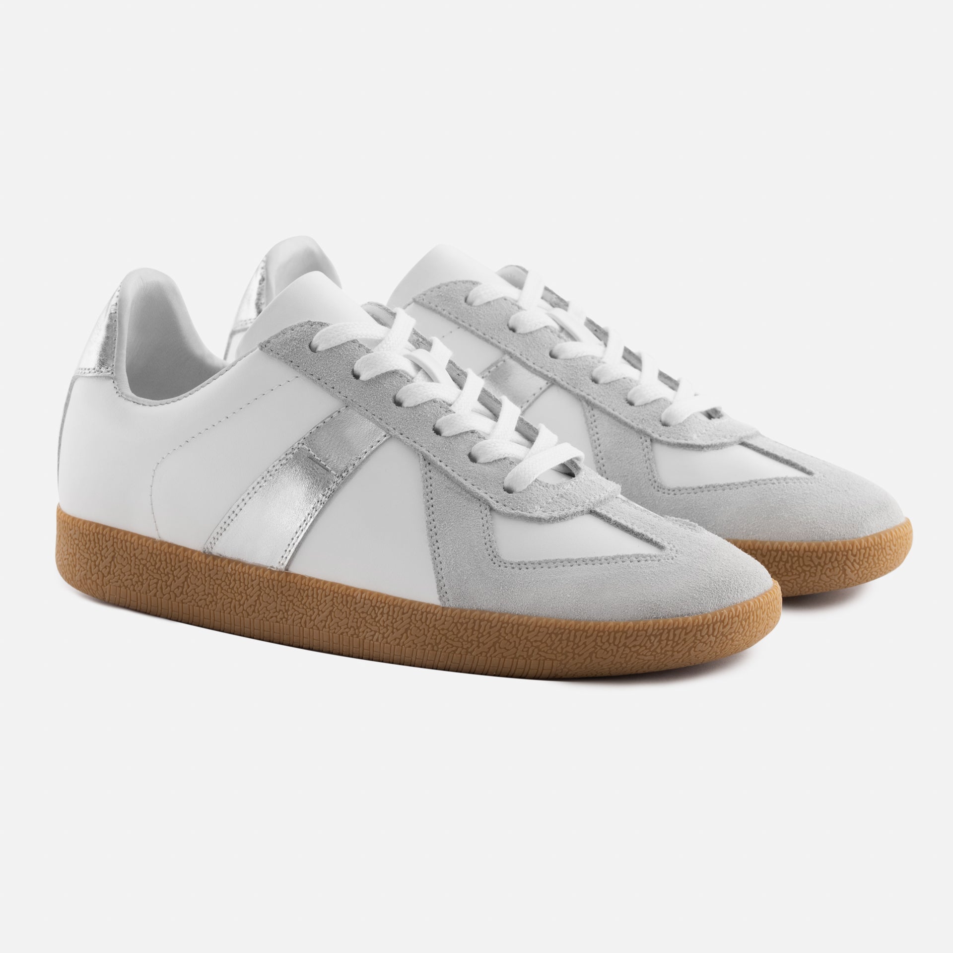 Morgen Trainers - Metallic Leather & Suede - Women's