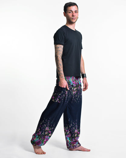 Floral Men's Harem Pants in Blue