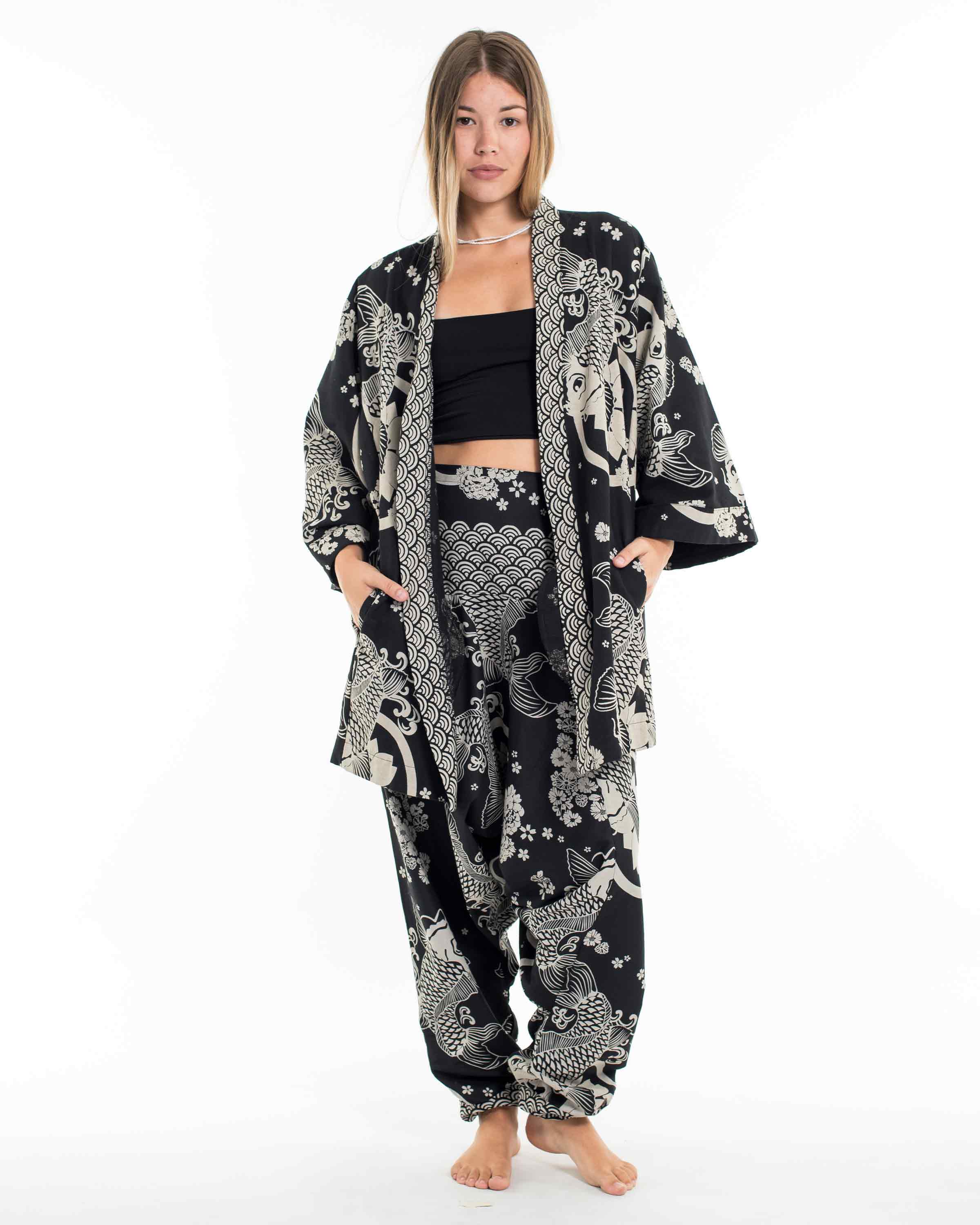Unisex Koi Fish Cotton Lounge Set