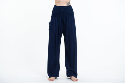 Solid Color Women's Tall Harem Pants in Blue