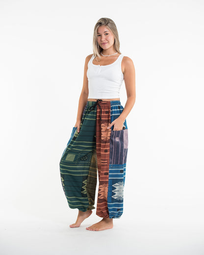 Patchwork Thai Hill Tribe Fabric Women's Cotton Pants in Multi