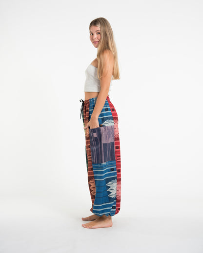 Patchwork Thai Hill Tribe Fabric Women's Cotton Pants in Multi