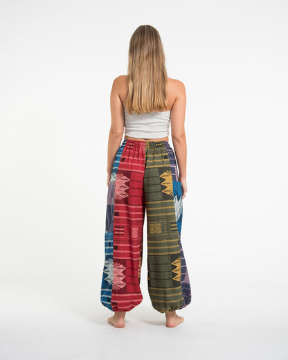 Patchwork Thai Hill Tribe Fabric Women's Cotton Pants in Multi