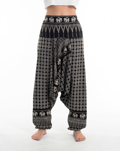 Hill Tribe Elephant Women's Elephant Pants in Black