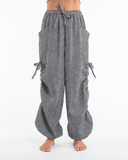 Women's Ribbed Linen Cotton Blend Pants in Black