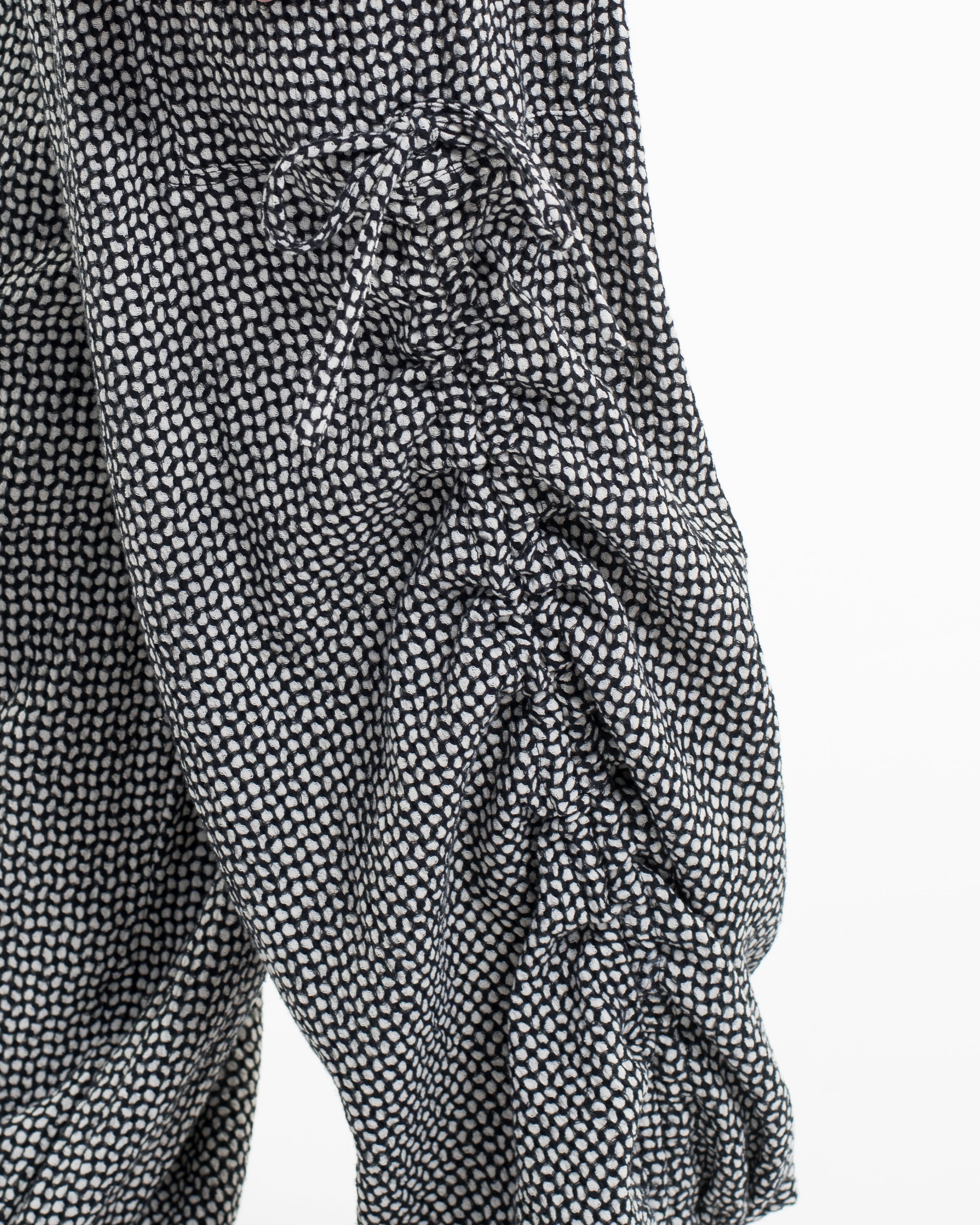 Men's Ribbed Linen Cotton Blend Pants in Black