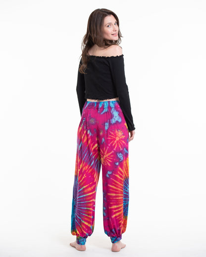Tie Dye Cotton Women Harem Pants in Pink
