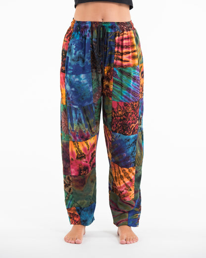 Women's Tie dye Patchwork Harem Pants in Autumn