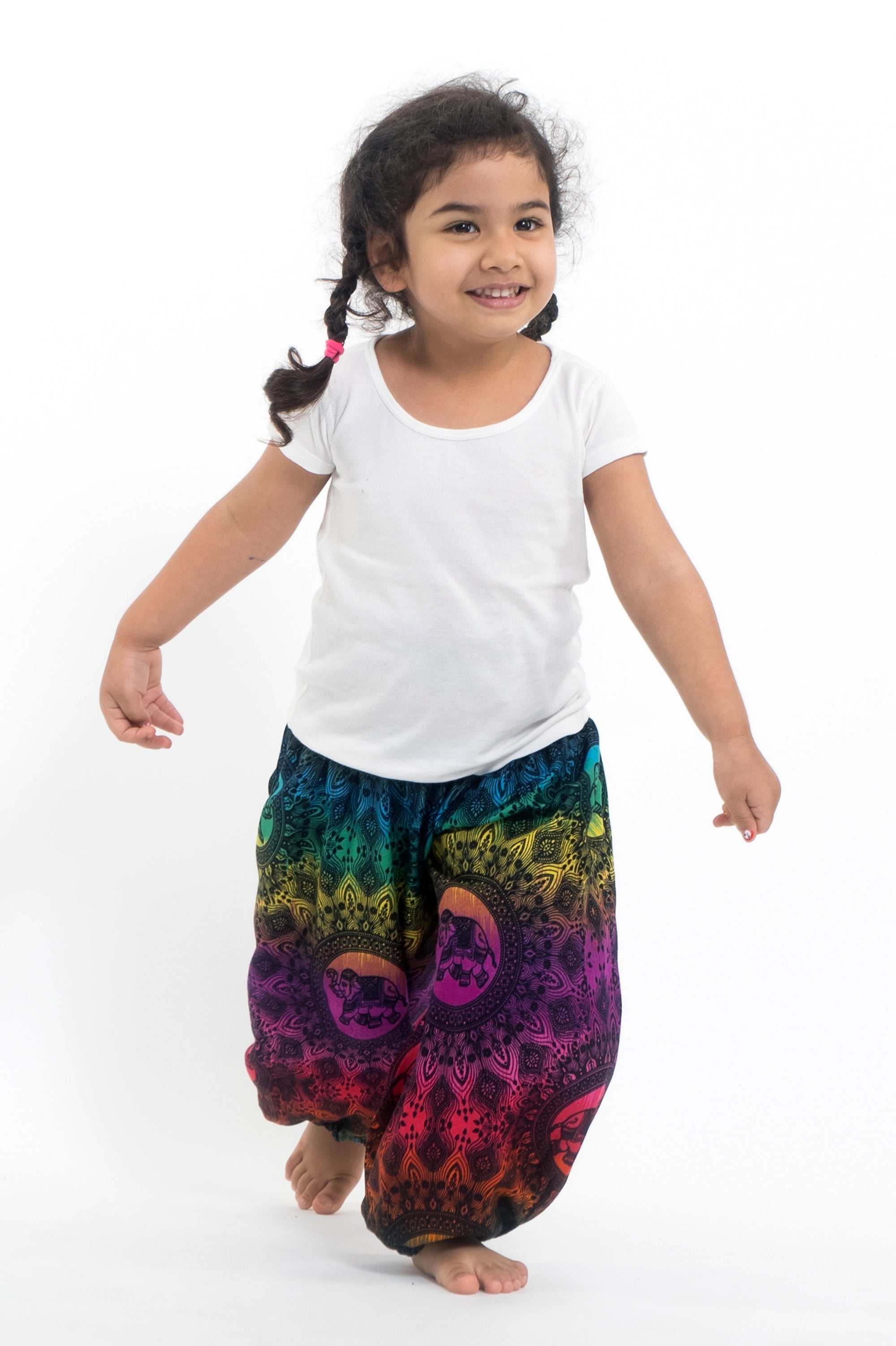 Rainbow Elephant Kids Elephant Pants in Purple