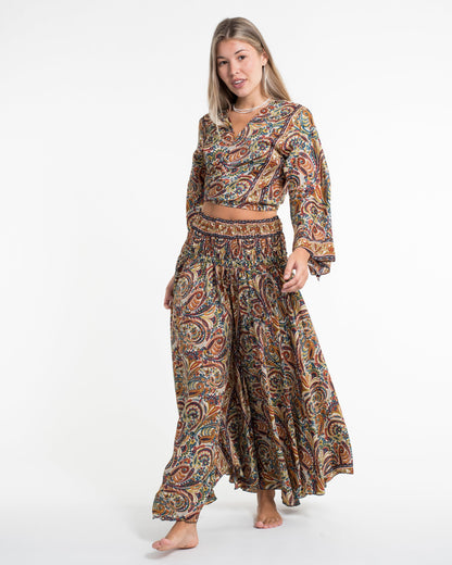 Stellar Paisley Tie Top and Palazzo Pants in Yellow