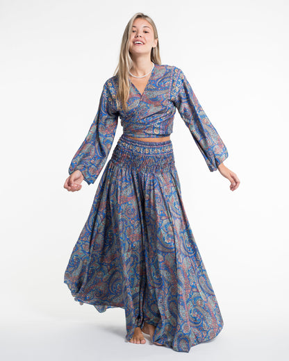 Twilight Paisley Tie Top and Palazzo Pants in Blue