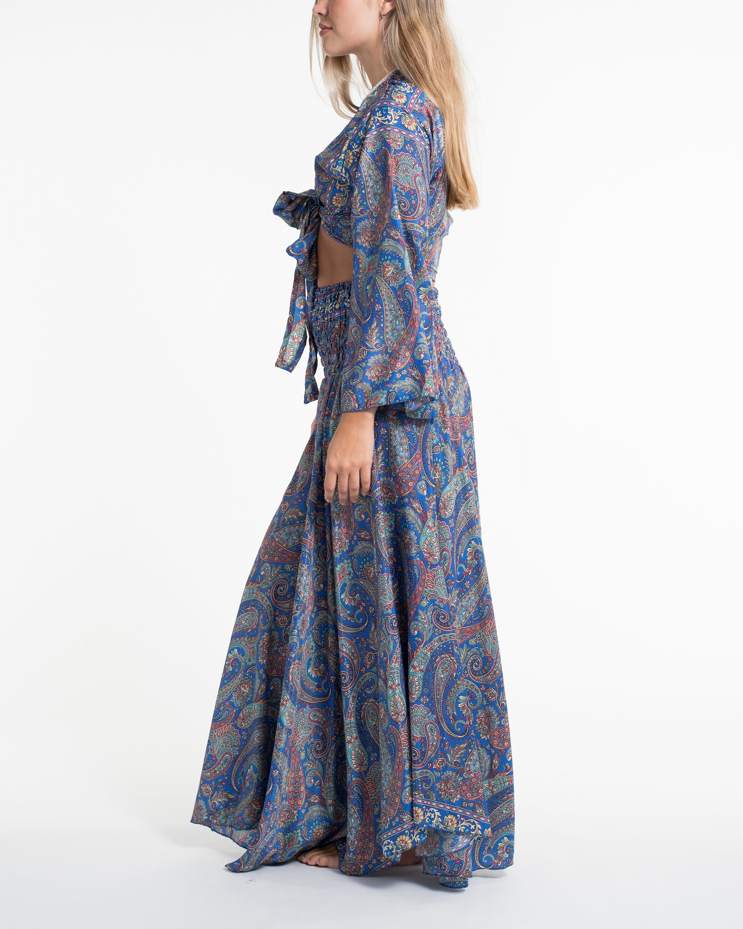 Twilight Paisley Tie Top and Palazzo Pants in Blue
