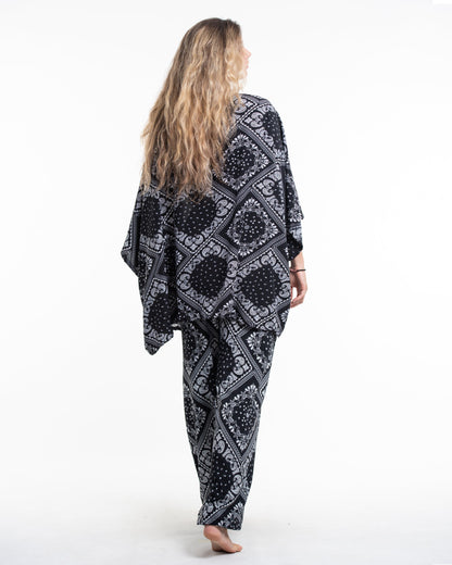 Patchwork Paisley Kimono Cardigan in Black