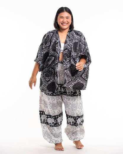Patchwork Paisley Kimono Cardigan in Black