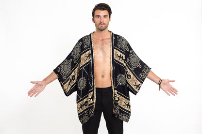 Turtle Print Kimono Cardigan in Gold