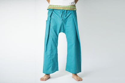 Unisex Thai Fisherman Pants in Turquoise