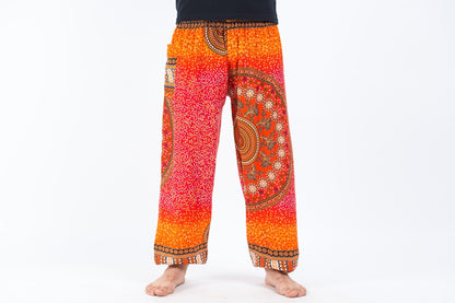 Tribal Chakras Men's Harem Pants in Orange