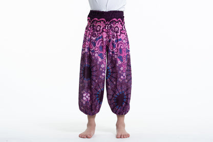 Paisley Mandalas Kids Harem Pants in Purple