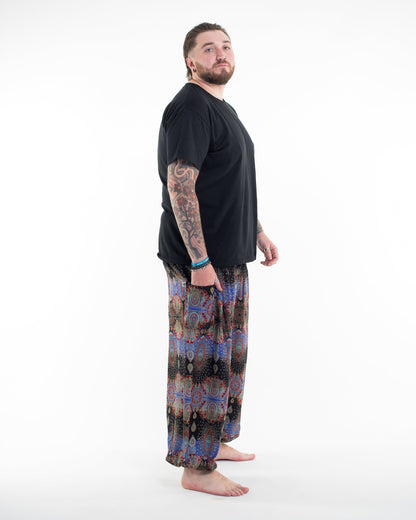 Plus Size Paisley Men's Harem Pants in Blue