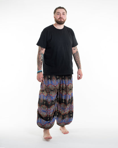 Plus Size Paisley Men's Harem Pants in Blue