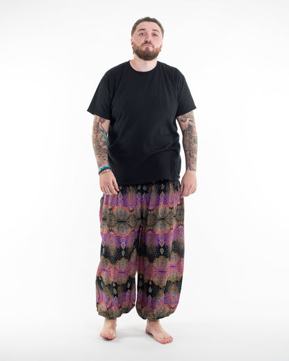 Plus Size Paisley Men's Harem Pants in Purple