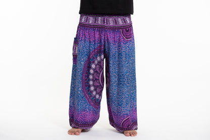 Plus Size Tribal Chakras Men's Harem Pants in Purple