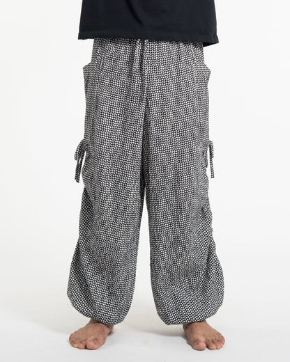 Men's Ribbed Linen Cotton Blend Pants in Black