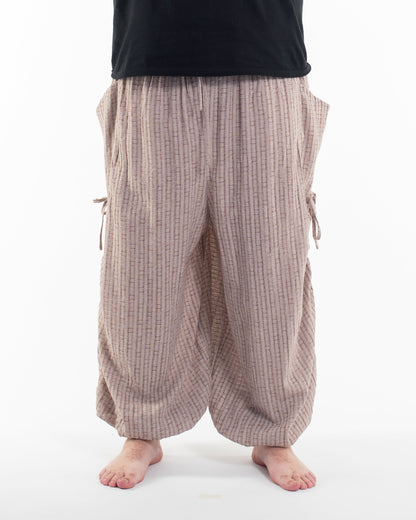 Plus Size Men's Ribbed Tencel Cotton Blend Pants in Brown