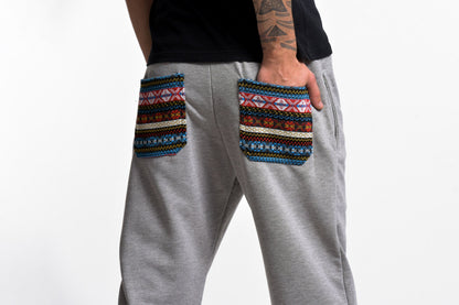 Men's Terry Pants with Aztec Pockets in Gray (Size S - XL )