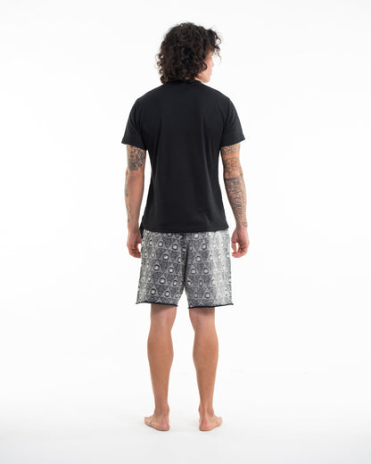 Unisex Pyramid Eye Stone Washed Shorts in Black