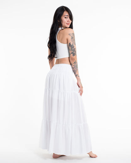 Solid Color Long Skirt in White