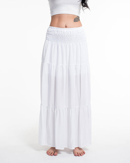 Solid Color Long Skirt in White