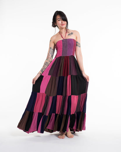 Upcycled Patchwork Maxi Dress in Pink