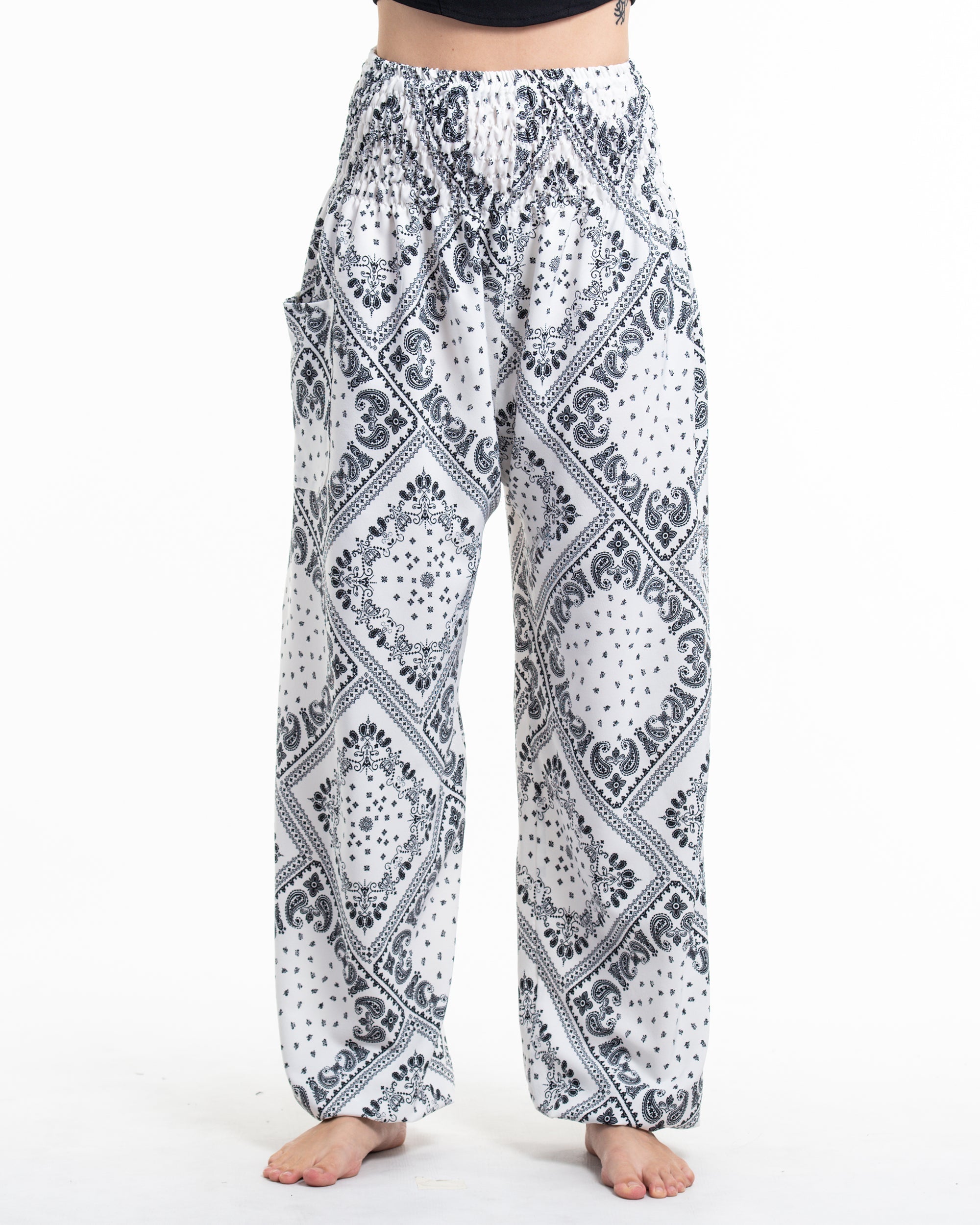 Unisex Patchwork Paisley Lounge Set in White