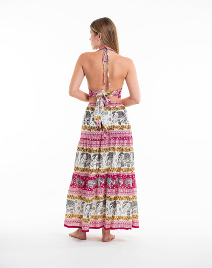 Elephant Dreams Crop Top and Long Skirt in Pink